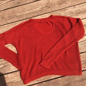 Burnt red choker sweater